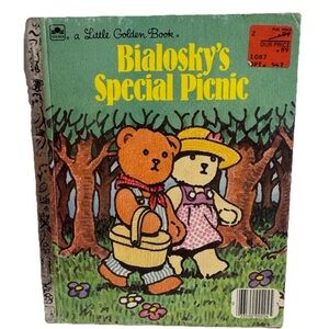 Little Golden Book Bialosky's Special Picnic 204-55 Teddy Bear Vintage 1985